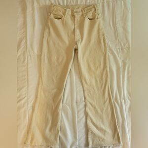 Mother Denim the Hustler Ankle Fray in Ivory Size 27
